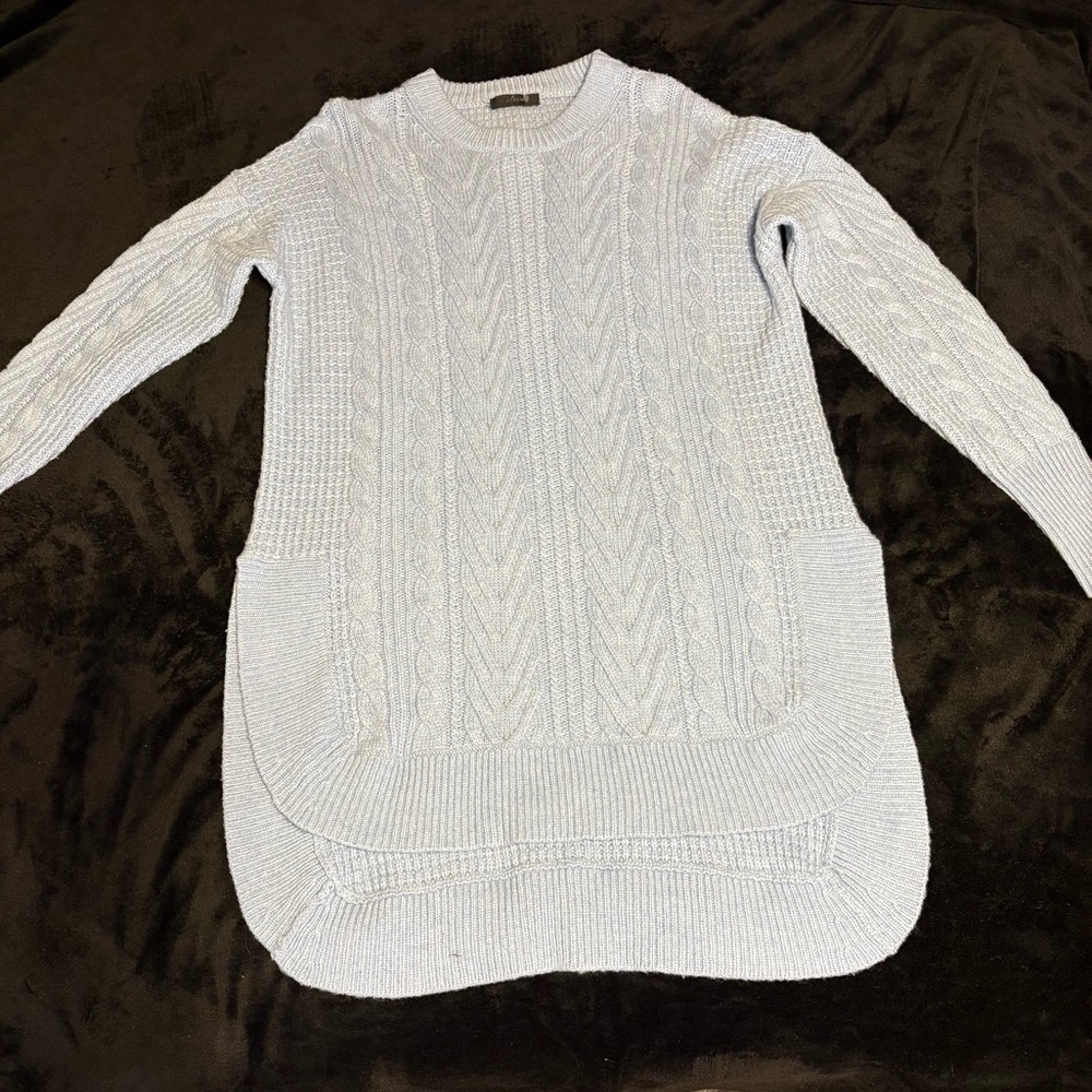 J. Crew Women’s Light Blue Cable Knit Sweater SZ L